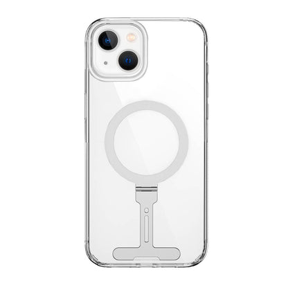 Apple iPhone 15 Plus Kılıf Wiwu FYY-014 M-safe Şarj Özellikli Alüminyum Alaşım Metal Standlı Şeffaf Kapak - Görsel 2