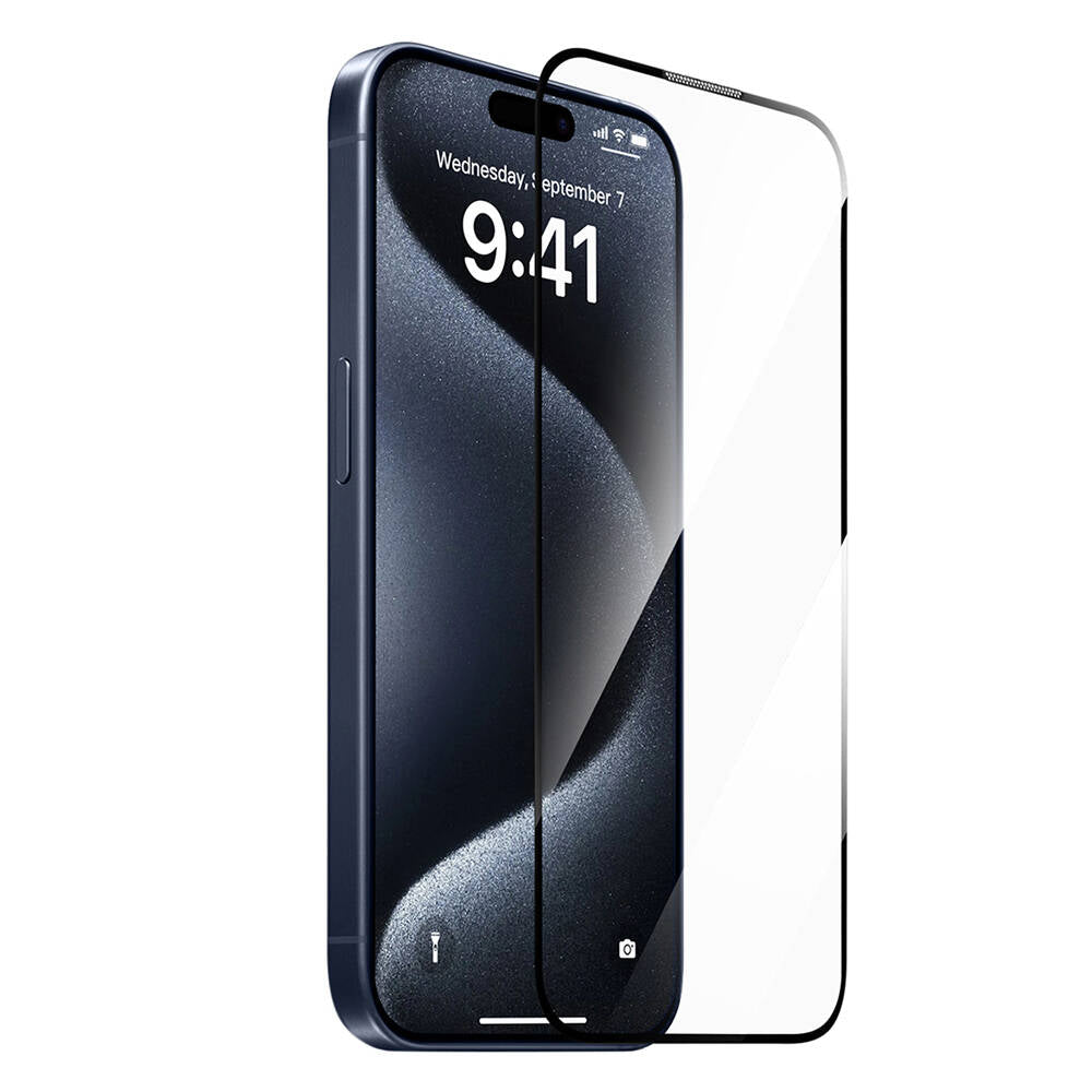 Apple iPhone 15 Plus Wiwu SQ-008 Oleofobik Easy Install Darbeye Karşı Dayanıklı Temperli Cam Ekran Koruyucu + Kolay Uygulama Aparatlı - Görsel 2