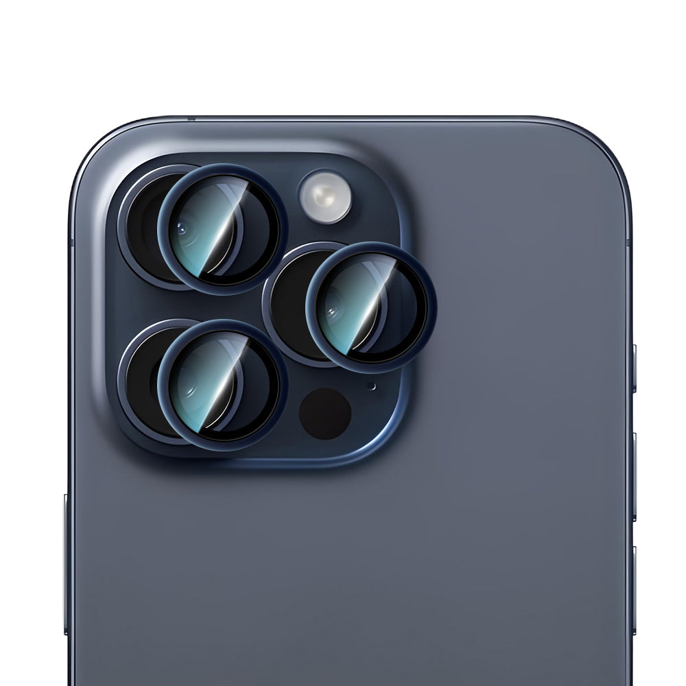 Apple iPhone 15 Pro CaseWorld Alloy Serisi Oleofobik Anti Reflective Kamera Lens Koruyucu - Görsel 5
