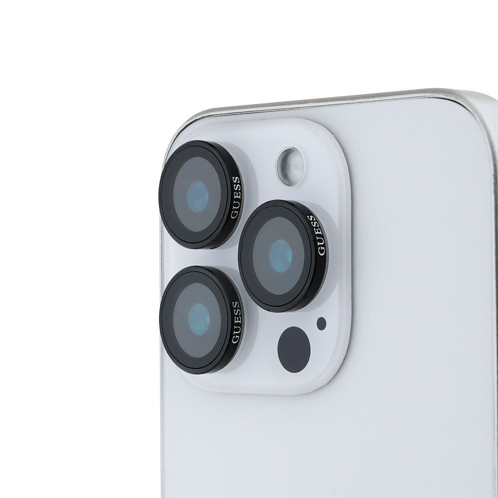 Apple iPhone 15 Pro Guess Orjinal Lisanslı Metal Kamera Lens Koruyucu - Görsel 2