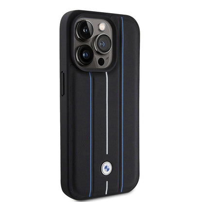 Apple iPhone 15 Pro Kılıf BMW Deri Görünümlü Blue Lines Orjinal Lisanslı Kapak - Görsel 2