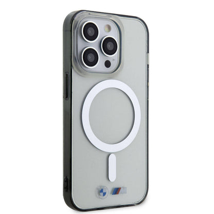 Apple iPhone 15 Pro Kılıf BMW M-safe Şarj Özellikli Transparan Silver Ring Orjinal Lisanslı Kapak - Görsel 2