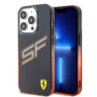 Apple iPhone 15 Pro Kılıf Ferrari Orjinal Lisanslı Transparan SF Yazılı Kenarları Renk Geçişli Kapak - Görsel 2
