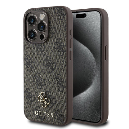 Apple iPhone 15 Pro Kılıf Guess Orjinal Lisanslı M-safe Şarj Özellikli Small 4G Classic Kapak - Görsel 3