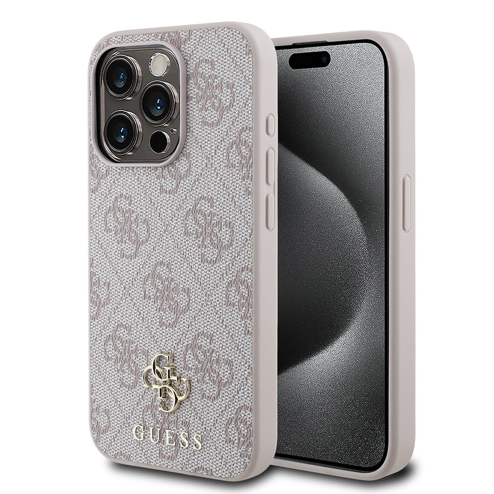 Apple iPhone 15 Pro Kılıf Guess Orjinal Lisanslı M-safe Şarj Özellikli Small 4G Classic Kapak - Görsel 4