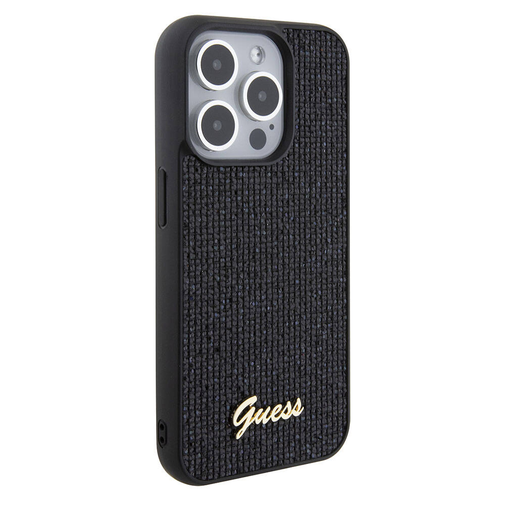 Apple iPhone 15 Pro Kılıf Guess Orjinal Lisanslı Yazı Logolu Disco Script Metal Kapak - Görsel 2