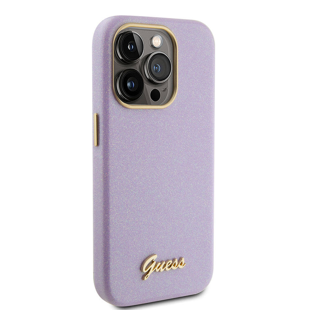 Apple iPhone 15 Pro Kılıf Guess Orjinal Lisanslı Yazı Logolu Glitter Glossy Script Kapak - Görsel 2