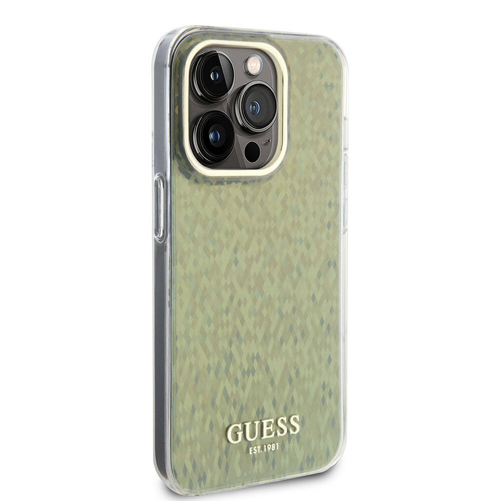 Apple iPhone 15 Pro Kılıf Guess Orjinal Lisanslı Yazı Logolu Mirror Disco Kapak - Görsel 5