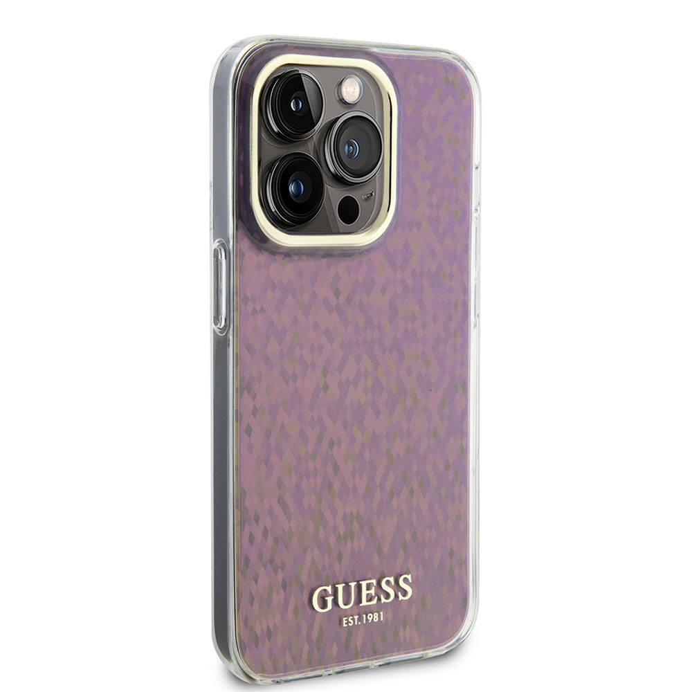 Apple iPhone 15 Pro Kılıf Guess Orjinal Lisanslı Yazı Logolu Mirror Disco Kapak - Görsel 2