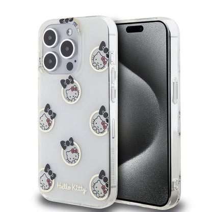 Apple iPhone 15 Pro Kılıf Hello Kitty Orjinal Lisanslı Elektroplating Kaplama Kabarcık Baskılı Kapak - Görsel 3