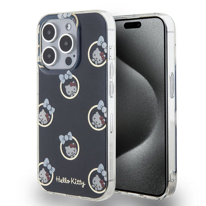 Apple iPhone 15 Pro Kılıf Hello Kitty Orjinal Lisanslı Elektroplating Kaplama Kabarcık Baskılı Kapak - Görsel 2