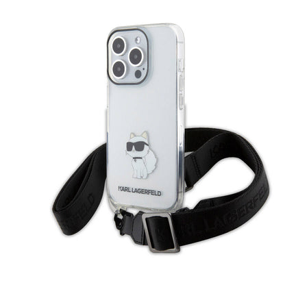 Apple iPhone 15 Pro Kılıf Karl Lagerfeld Orjinal Lisanslı Boyun Askılı Choupette İkonik Crossbody Kapak - Görsel 2