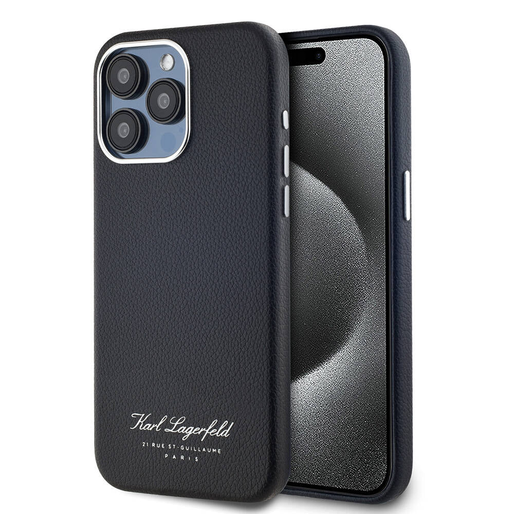 Apple iPhone 15 Pro Kılıf Karl Lagerfeld Orjinal Lisanslı KL Yazılı Hotel Kapak - Görsel 2