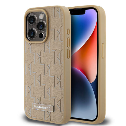 Apple iPhone 15 Pro Kılıf Karl Lagerfeld Orjinal Lisanslı M-safe Şarj Özellikli KL Yazılı Hot Stamp Kapak - Görsel 3