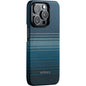 Apple iPhone 15 Pro Kılıf M-safe Şarj Özellikli Aramid Fiber Pitaka Tactile Woven Sunset-Moonrise Serisi Moonrise Kapak