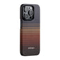 Apple iPhone 15 Pro Kılıf M-safe Şarj Özellikli Aramid Fiber Pitaka Tactile Woven Sunset-Moonrise Serisi Sunset Kapak