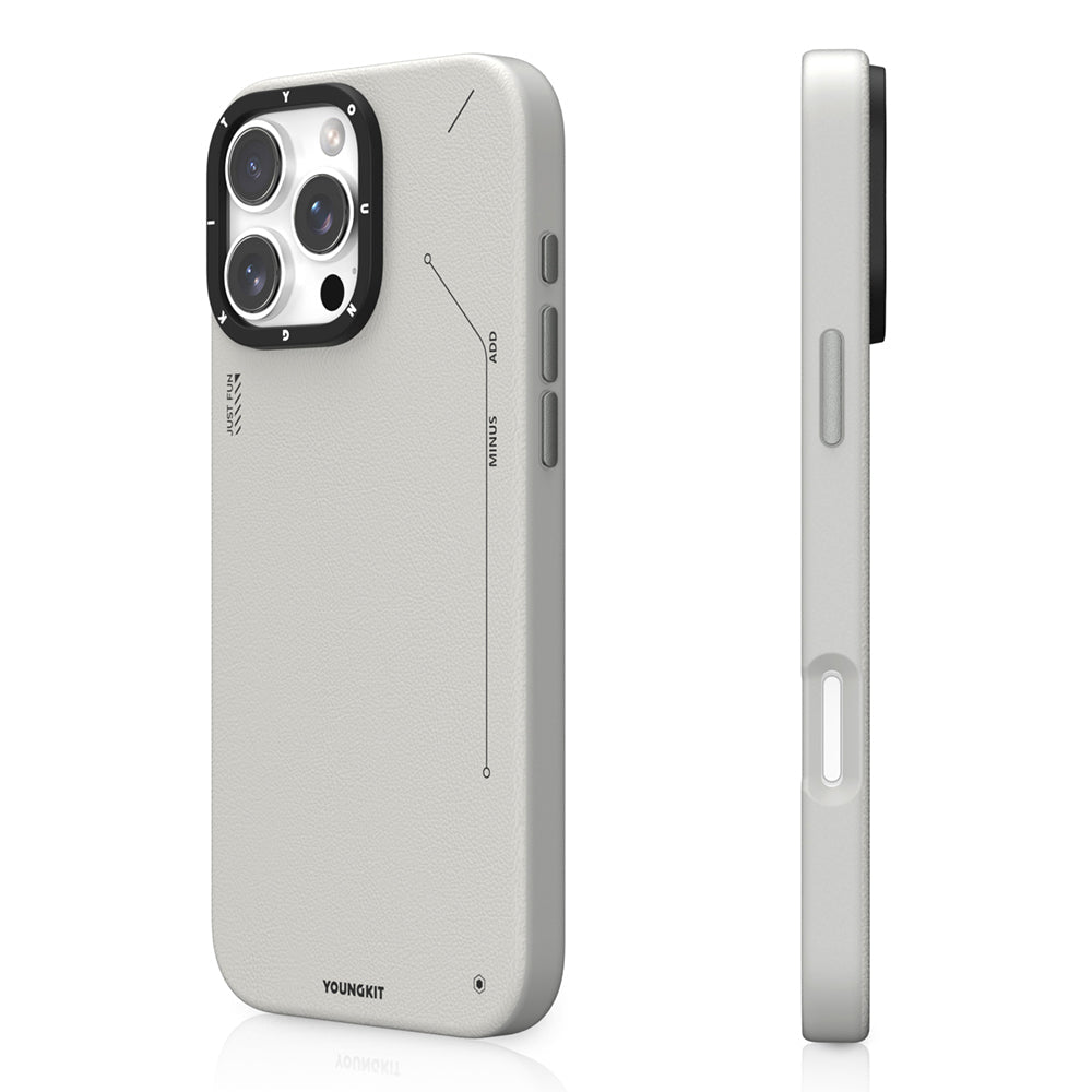 Apple iPhone 15 Pro Kılıf M-safe Şarj Özellikli Basit Mat Deri Desenli Youngkit Tech Fashion Serisi Kapak - Görsel 2