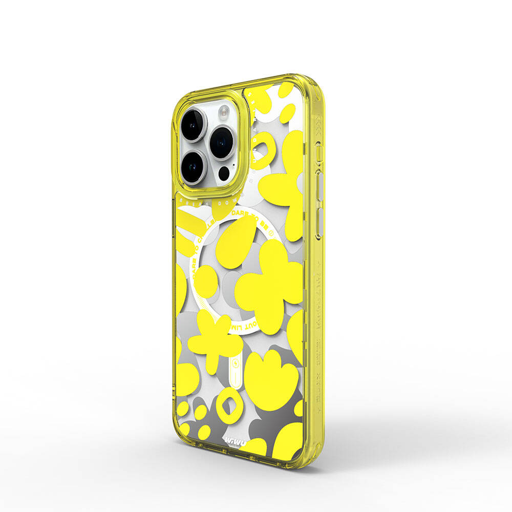 Apple iPhone 15 Pro Kılıf M-safe Şarj Özellikli Boya Desenli Wiwu Fluorescent G Serisi Kapak - Görsel 2