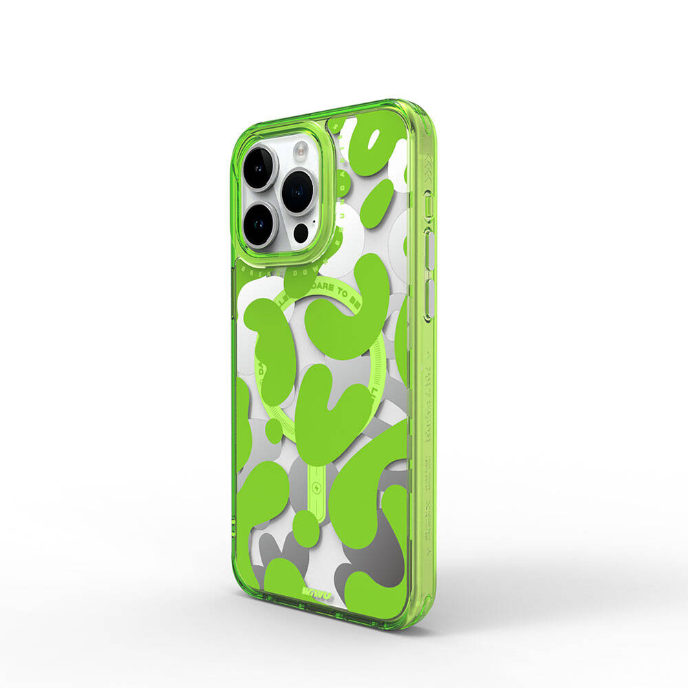 Apple iPhone 15 Pro Kılıf M-safe Şarj Özellikli Boya Desenli Wiwu Fluorescent G Serisi Kapak - Görsel 4