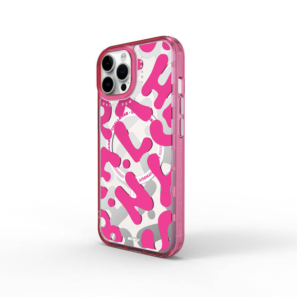 Apple iPhone 15 Pro Kılıf M-safe Şarj Özellikli Boya Desenli Wiwu Fluorescent G Serisi Kapak - Görsel 3