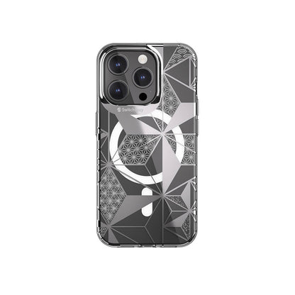 Apple iPhone 15 Pro Kılıf M-safe Şarj Özellikli Çift IMD Baskılı Lisanslı Switcheasy Artist-M Asanoha Kapak - Görsel 2