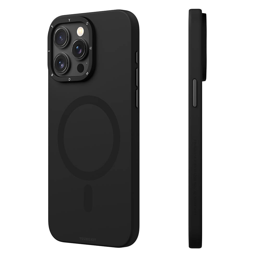 Apple iPhone 15 Pro Kılıf M-safe Şarj Özellikli Çizilmeye ve Aşınmaya Dayanıklı Youngkit Velvet Serisi Kapak - Görsel 4