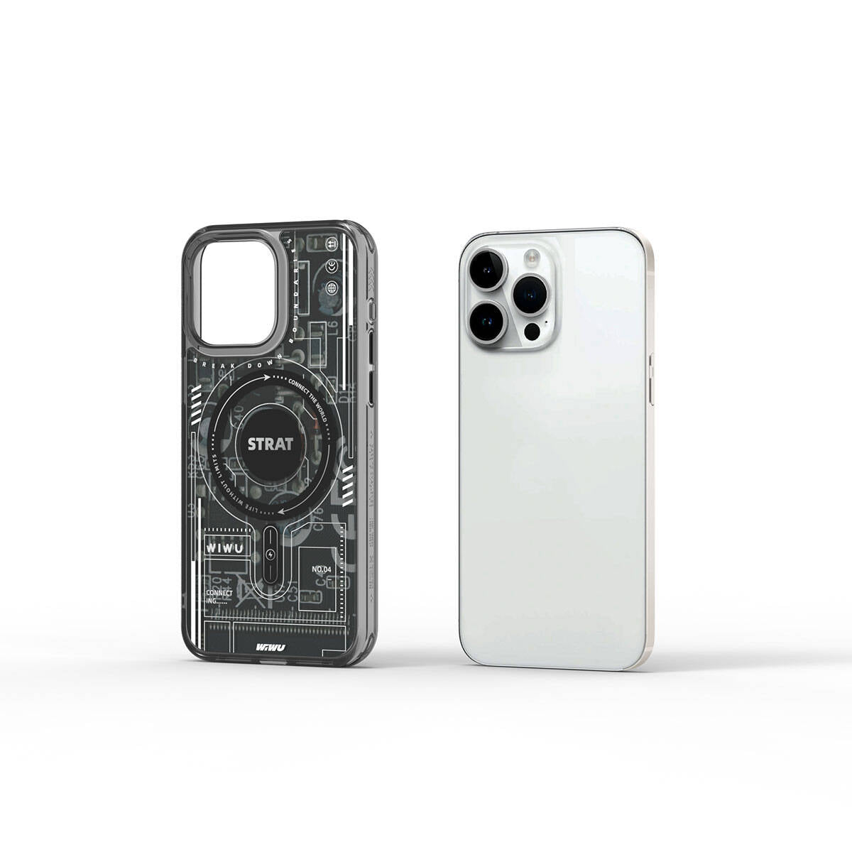 Apple iPhone 15 Pro Kılıf M-safe Şarj Özellikli Desenli Wiwu Mecha Circuit H Serisi Kapak - Görsel 2