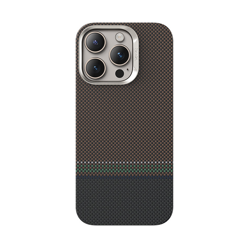 Apple iPhone 15 Pro Kılıf M-safe Şarj Özellikli Karbon Fiber Tasarımlı Benks Prestige ArmorAir Kevlar Kapak - Görsel 2