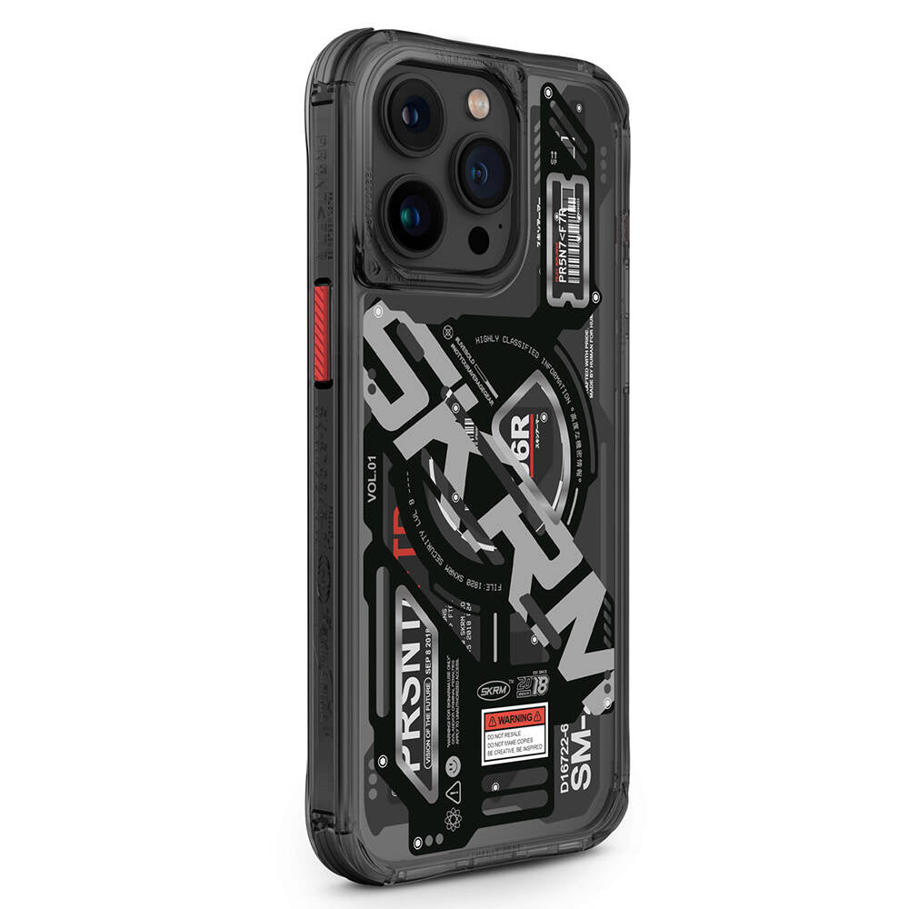 Apple iPhone 15 Pro Kılıf M-safe Şarj Özellikli Katmanlı Makine Temalı SkinArma Ekho Kapak - Görsel 2