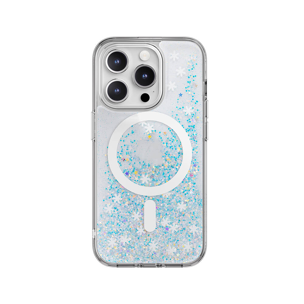 Apple iPhone 15 Pro Kılıf M-safe Şarj Özellikli Parlayan Simli Şeffaf Lisanslı Switcheasy Starfield-M Kapak - Görsel 3