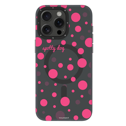 Apple iPhone 15 Pro Kılıf M-safe Şarj Özellikli Polka Dot Desenli Youngkit Spots Serisi Kapak - Görsel 3