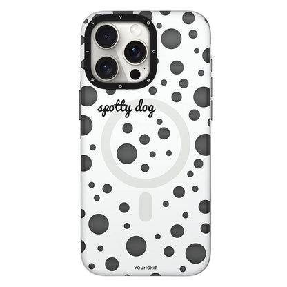 Apple iPhone 15 Pro Kılıf M-safe Şarj Özellikli Polka Dot Desenli Youngkit Spots Serisi Kapak - Görsel 4