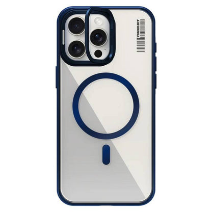 Apple iPhone 15 Pro Kılıf M-safe Şarj Özellikli Sararma Önleyici Youngkit Crystal Grid Kapak - Görsel 2