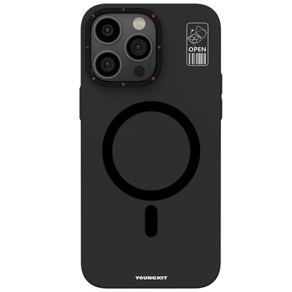 Apple iPhone 15 Pro Kılıf M-safe Şarj Özellikli Standlı YoungKit Hermit Bracket Serisi Kapak - Görsel 3