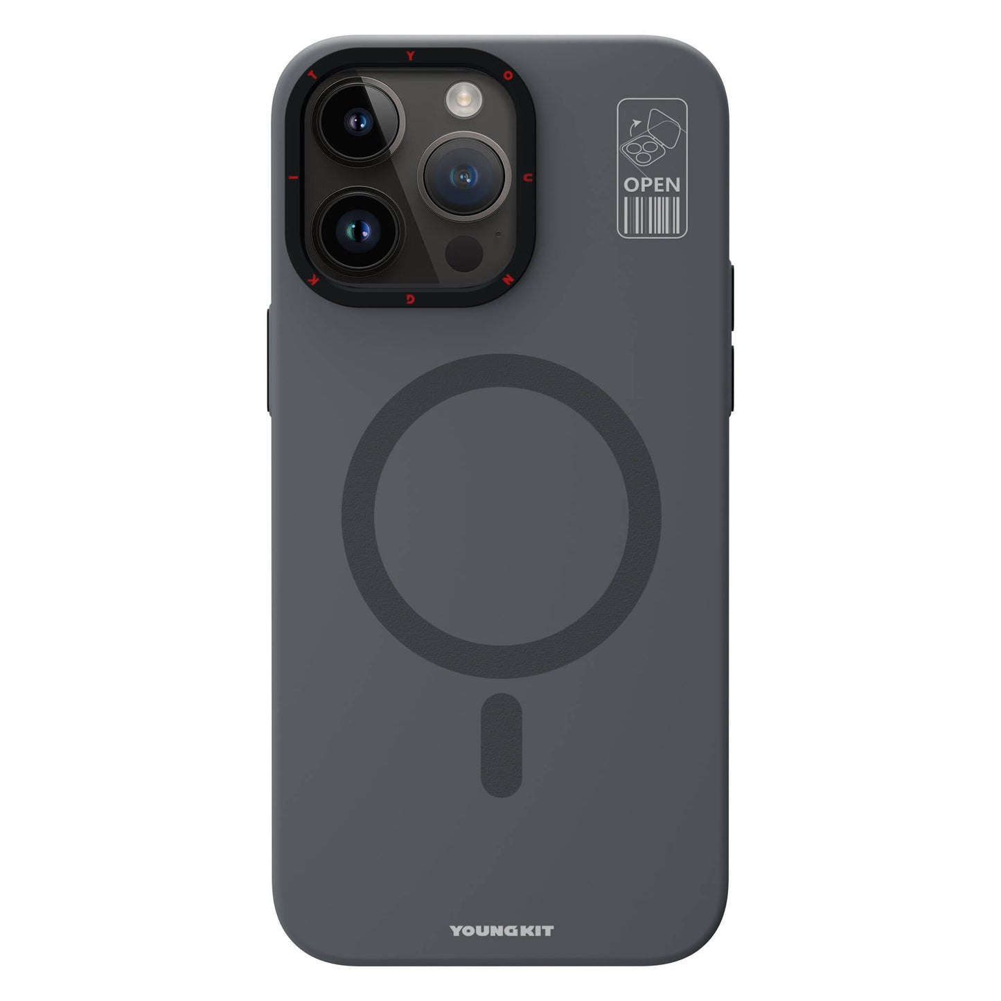 Apple iPhone 15 Pro Kılıf M-safe Şarj Özellikli Standlı YoungKit Hermit Bracket Serisi Kapak - Görsel 5