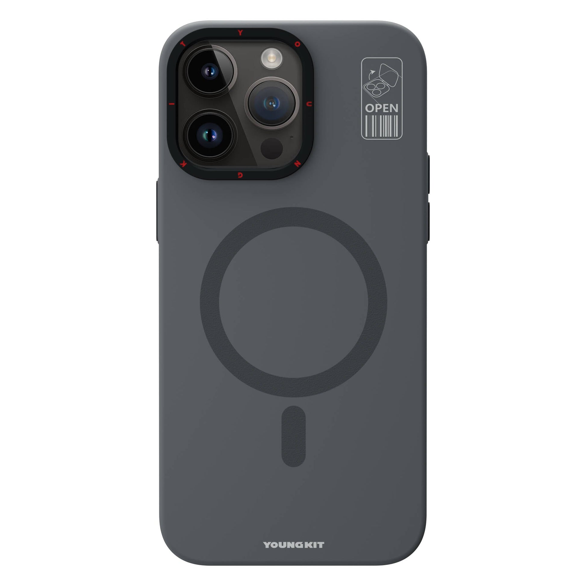 Apple iPhone 15 Pro Kılıf M-safe Şarj Özellikli Standlı YoungKit Hermit Bracket Serisi Kapak - Görsel 5