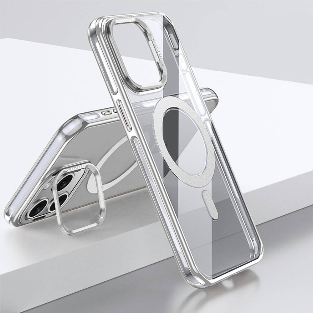 Apple iPhone 15 Pro Kılıf M-safe Şarj Özellikli Wlons Standlı Efsane Kapak - Görsel 3