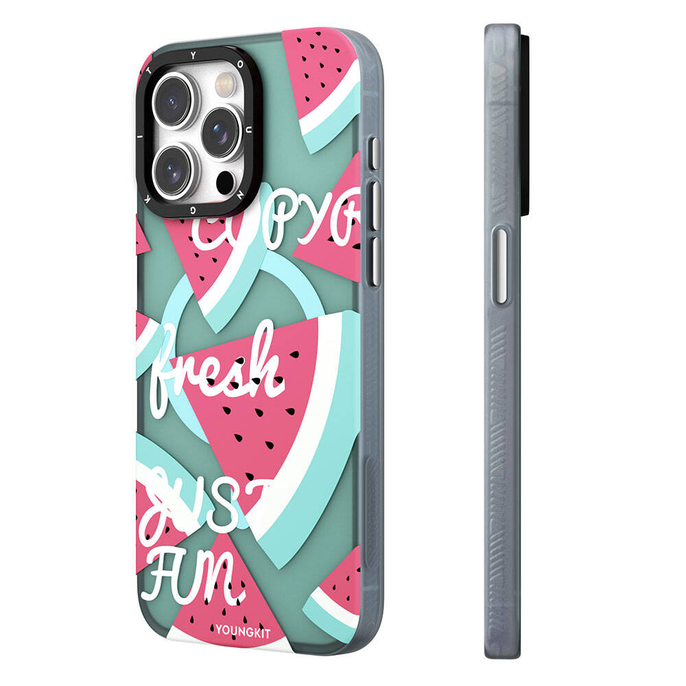 Apple iPhone 15 Pro Kılıf M-safe Şarj Özellikli Yaz Meyvesi Desenli Youngkit Fruity Flavour Serisi Kapak - Görsel 2