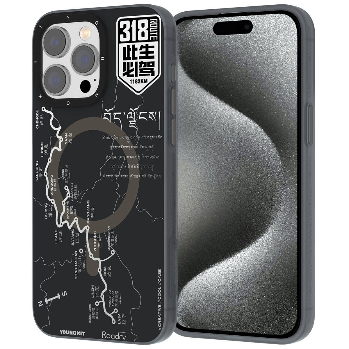 Apple iPhone 15 Pro Kılıf M-safe Şarj Özellikli Youngkit 318 Road Serisi Kapak - Görsel 2