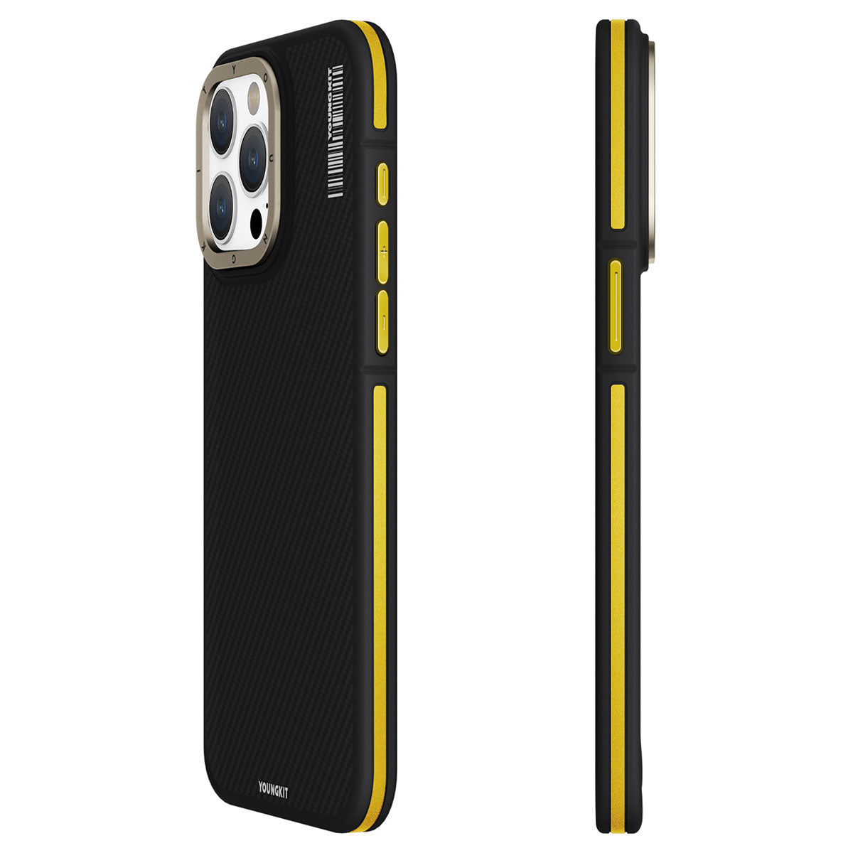 Apple iPhone 15 Pro Kılıf M-safe Şarj Özellikli YoungKit 600D Kevlar Kapak - Görsel 2