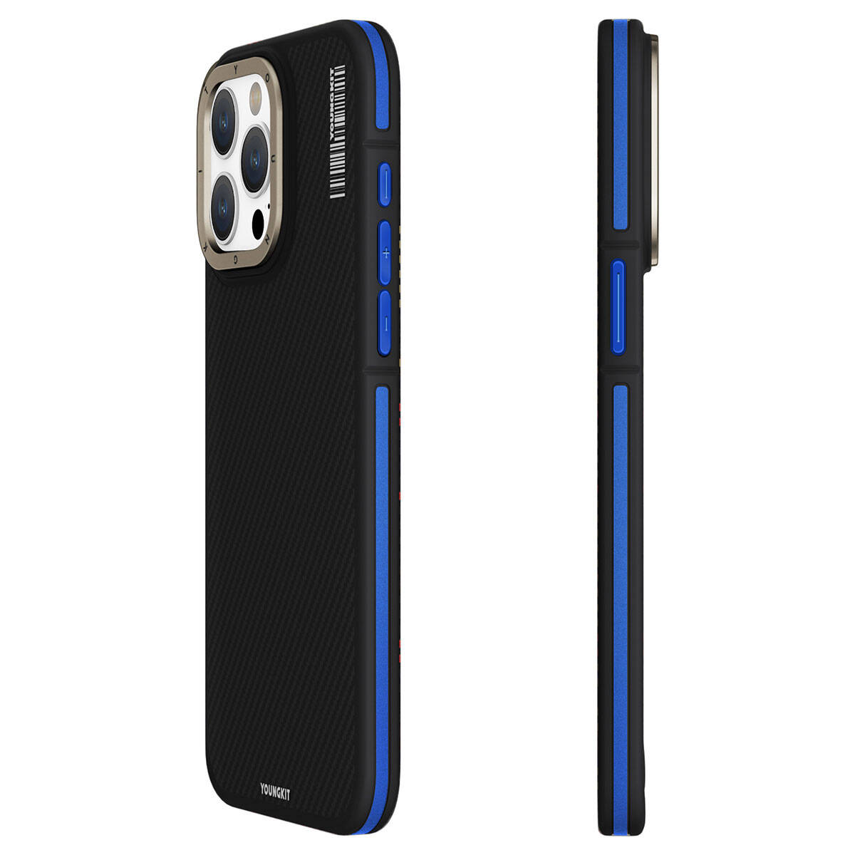 Apple iPhone 15 Pro Kılıf M-safe Şarj Özellikli YoungKit 600D Kevlar Kapak - Görsel 5