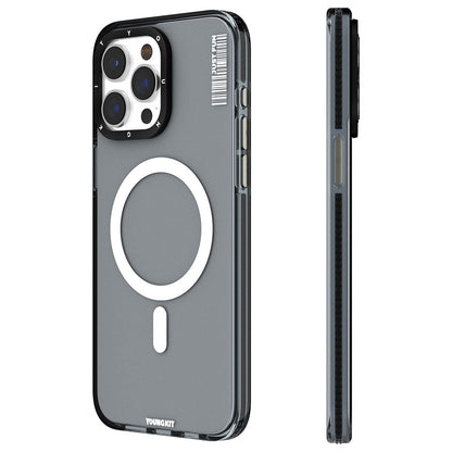 Apple iPhone 15 Pro Kılıf M-safe Şarj Özellikli YoungKit Crystal Color Serisi Kapak - Görsel 3