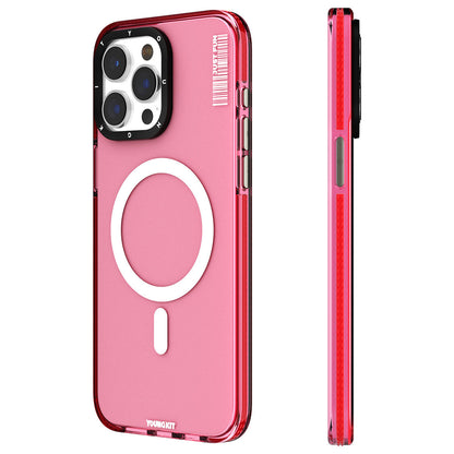 Apple iPhone 15 Pro Kılıf M-safe Şarj Özellikli YoungKit Crystal Color Serisi Kapak - Görsel 2