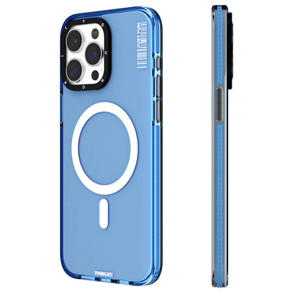Apple iPhone 15 Pro Kılıf M-safe Şarj Özellikli YoungKit Crystal Color Serisi Kapak - Görsel 5