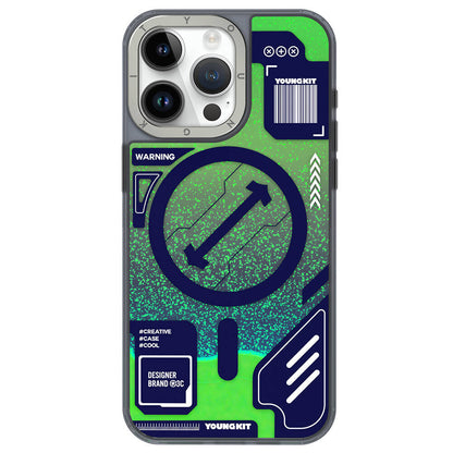 Apple iPhone 15 Pro Kılıf M-safe Şarj Özellikli YoungKit Galaxy Serisi Kapak - Görsel 4