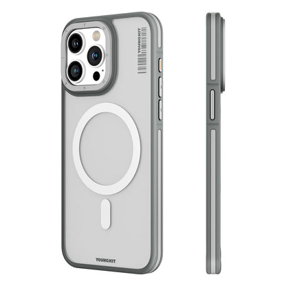 Apple iPhone 15 Pro Kılıf M-safe Şarj Özellikli Youngkit Rock Sand Serisi Kapak - Görsel 3