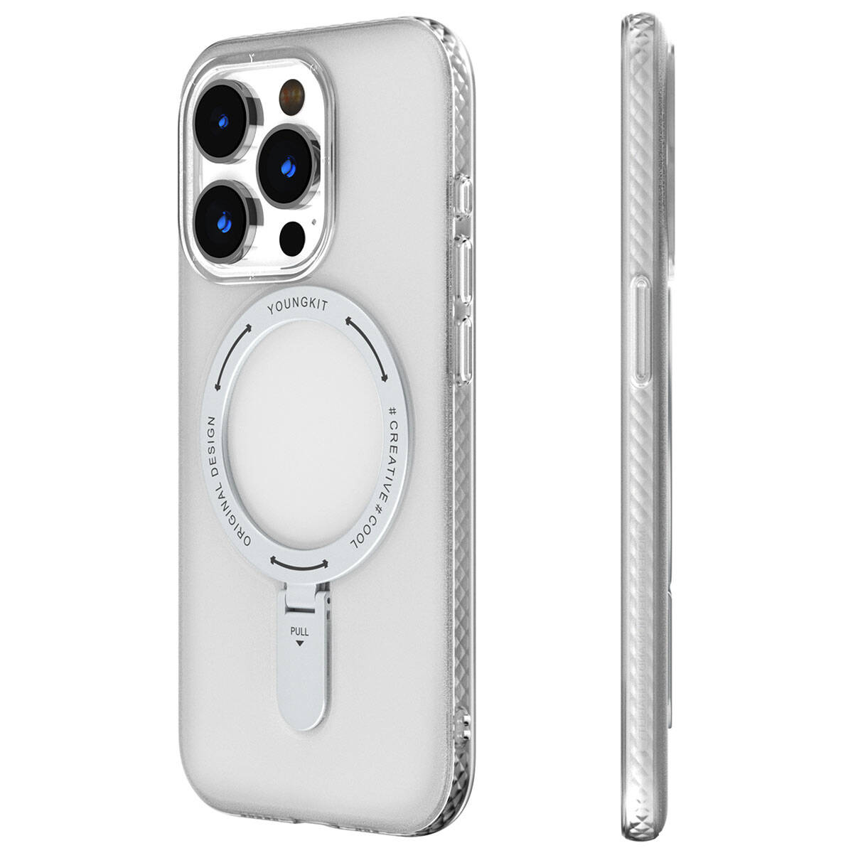 Apple iPhone 15 Pro Kılıf M-safe Şarj Özellikli Youngkit Rock Serisi Kapak - Görsel 3