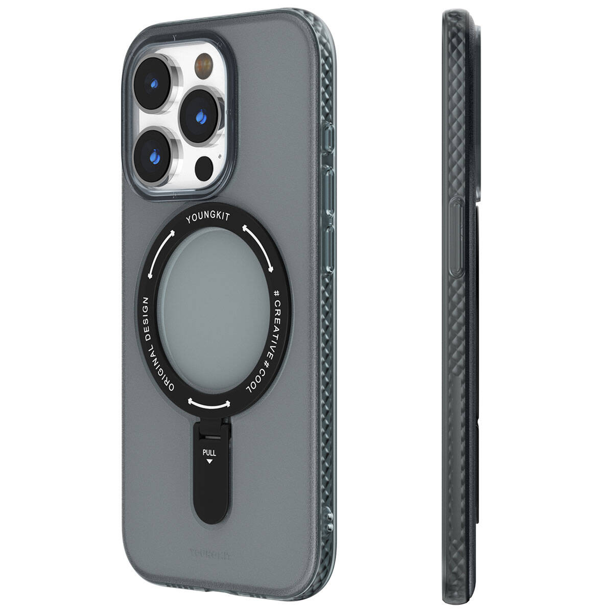 Apple iPhone 15 Pro Kılıf M-safe Şarj Özellikli Youngkit Rock Serisi Kapak - Görsel 4