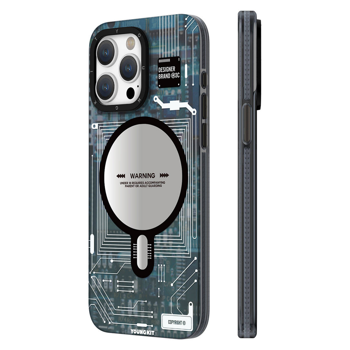 Apple iPhone 15 Pro Kılıf M-safe Şarj Özellikli YoungKit Technology Serisi Kapak - Görsel 5