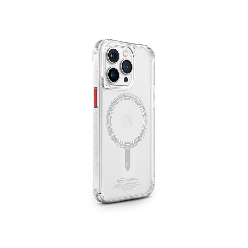 Apple iPhone 15 Pro Kılıf SkinArma Şeffaf Airbag Tasarımlı M-safe Şarj Özellikli Saido Kapak - Görsel 3